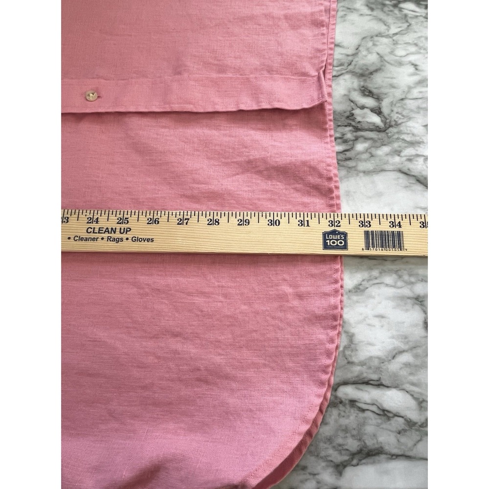 Paul Fredrick Men's XL Long Sleeve Linen Shirt Pink Lightweight Breathable Beach - Picture 8 of 8